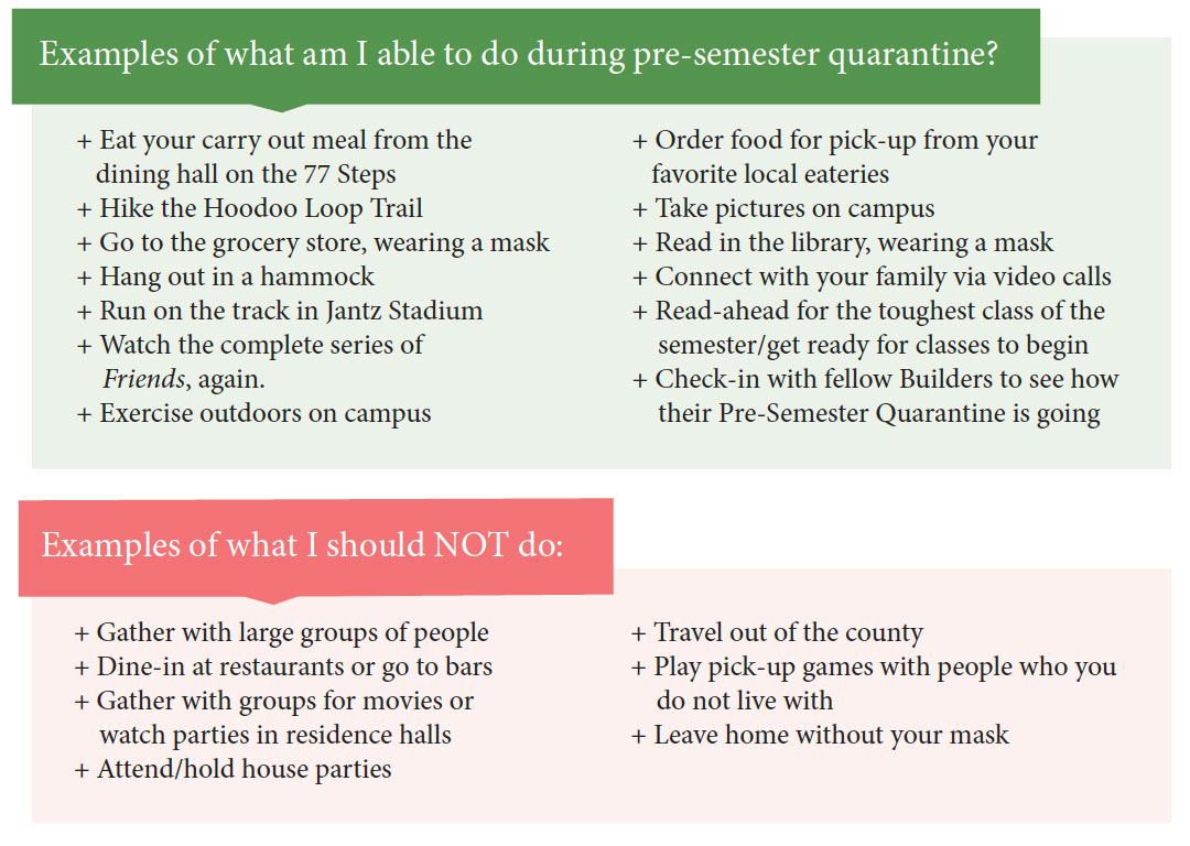 Pre-Quarantine Do's & Don'ts
