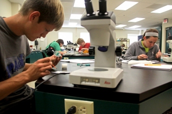 Students in science classroom