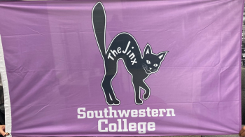 Purple flag with Alumni Jinx