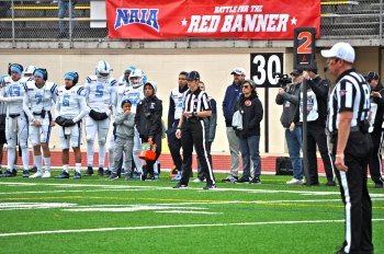 Carmen Doramus-Kinley officiating a game