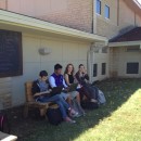 Teaching in our new outdoor classroom
